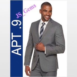 New Men Gray 38R Slim Flex Power Suit Coat
